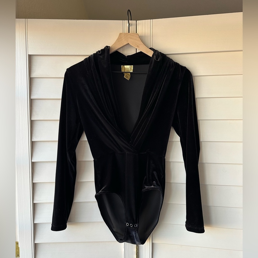 H&M Black Velvet Holiday Bodysuit